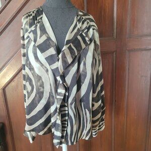 Jones New York Woman Zebra Print Blouse 24W